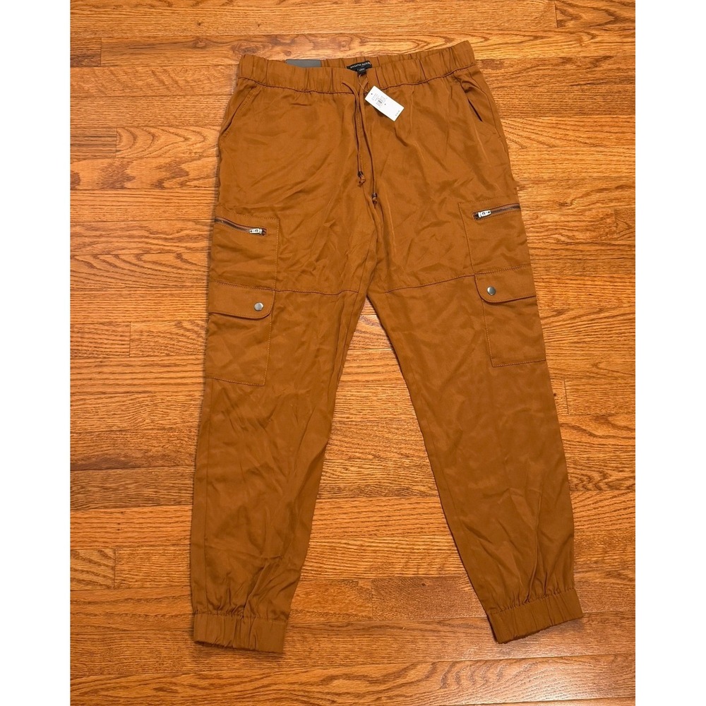 Banana Republic Cargo Joggers Pants Mens Medium 28" Brown Elastic Waist Casual